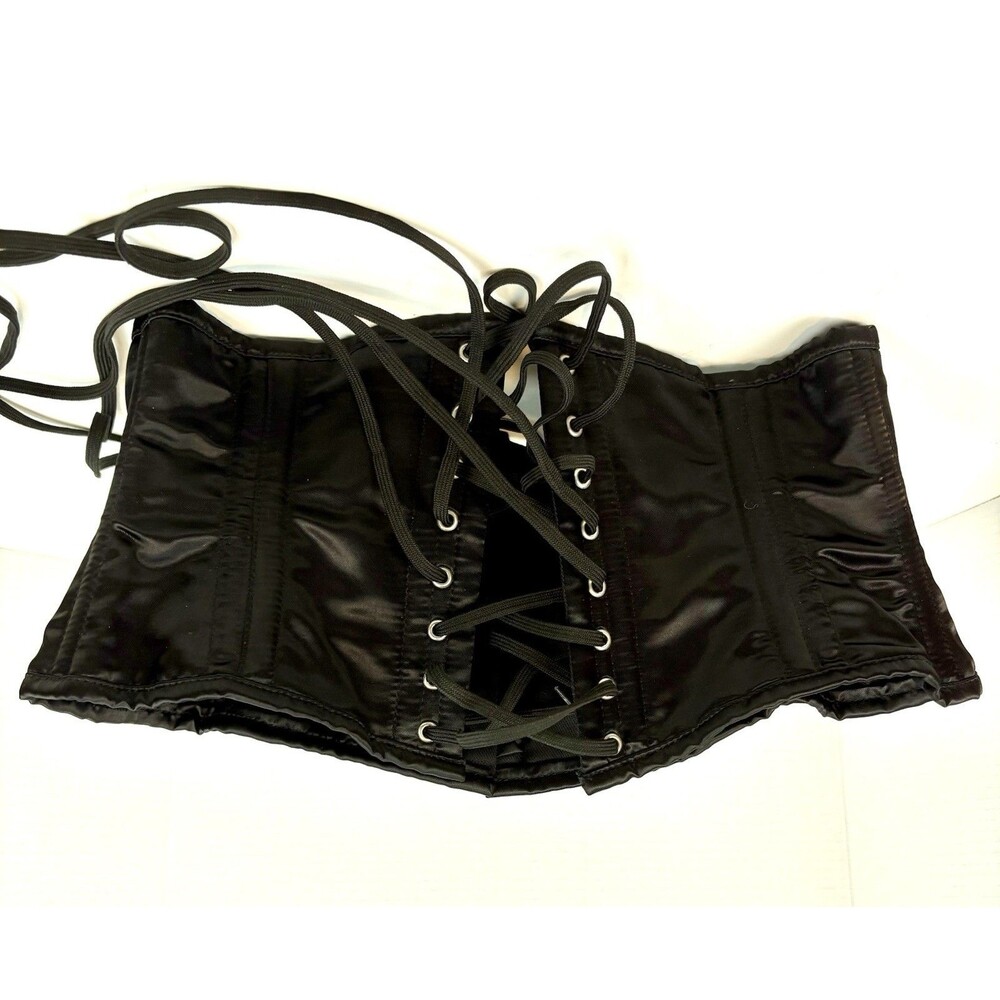 Orchard Corset Black Underbust Lace Up Steel Boned Corset Size 32 NWOT RN115734